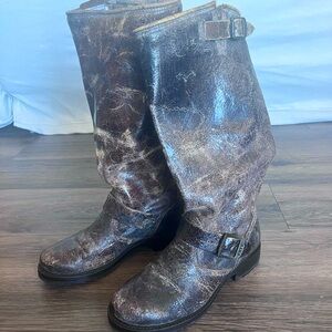 Frye distressed riding boots